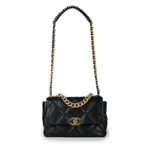 Black Quilted Leather Shoulder Bag